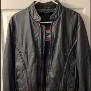 Leather motorcycle jacket